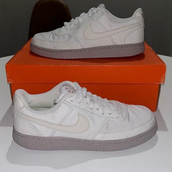 Nike Court Vision Low Canvas “Next Nature White Pink Oxford” Women’s Size 10 - Picture 1 of 8